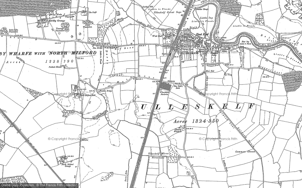 Old Map of Ulleskelf, 1890 - 1891 in 1890