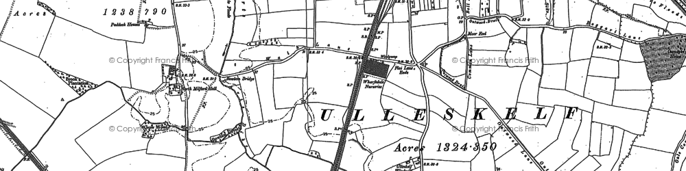 Old map of Ulleskelf in 1890