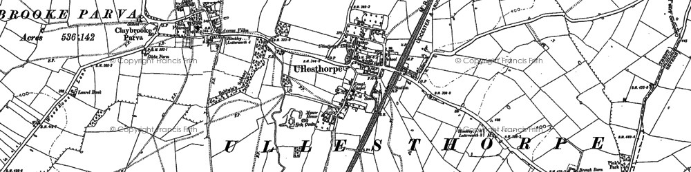 Old map of Ullesthorpe in 1901