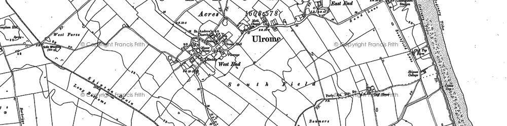 Old map of Ulrome in 1909