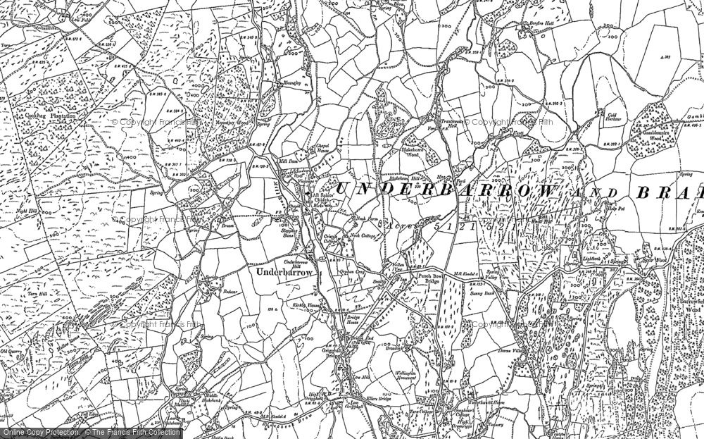 Old Map of Historic Map covering Barrowfield Wood in 1897