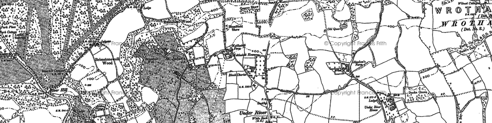 Old map of Underriver Ho in 1869