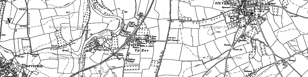 Old map of Up Exe in 1887