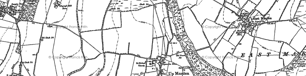 Old map of Up Marden in 1896