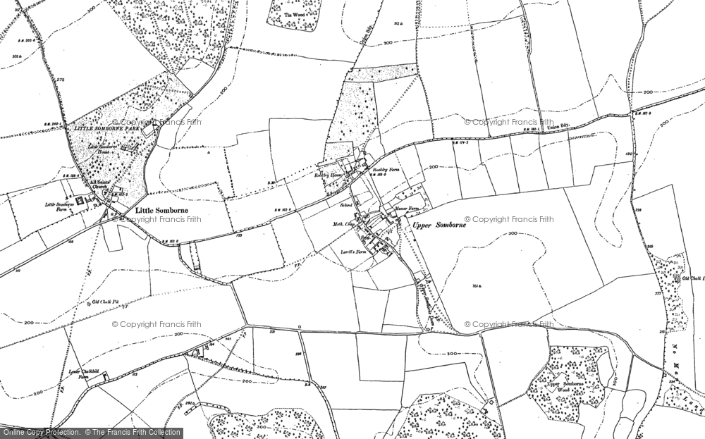 Old Map of Up Somborne, 1894 in 1894