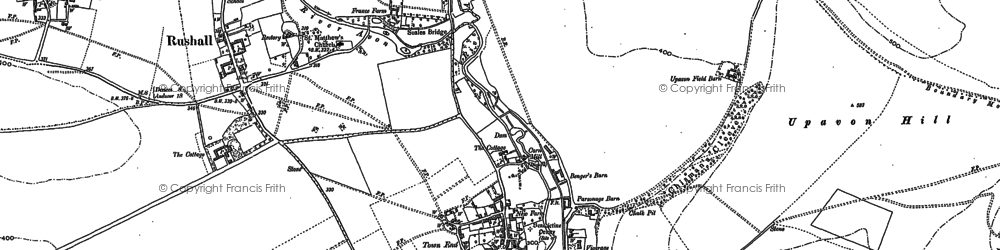 Old map of Upavon in 1899