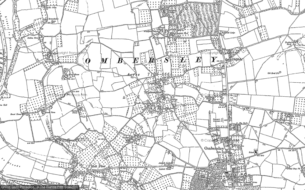 Old Map of Uphampton, 1883 in 1883