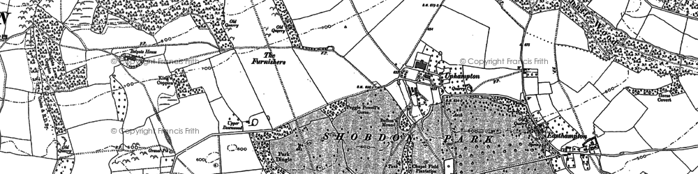 Old map of Uphampton in 1885