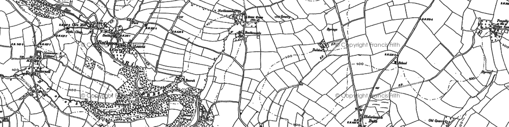 Old map of Uphill in 1882