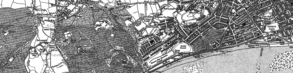 Old map of Uplands in 1897