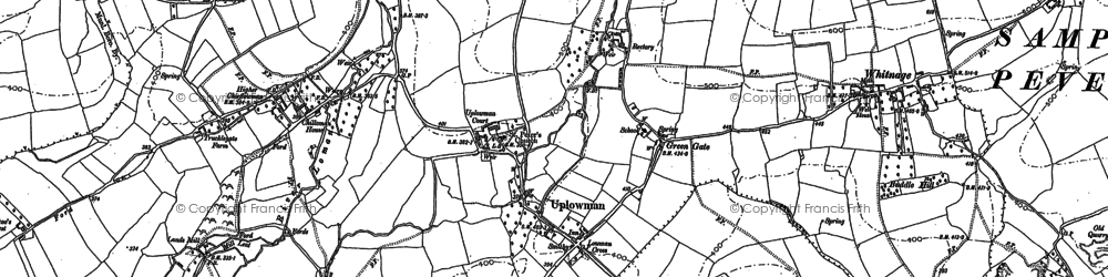 Old map of Uplowman in 1903