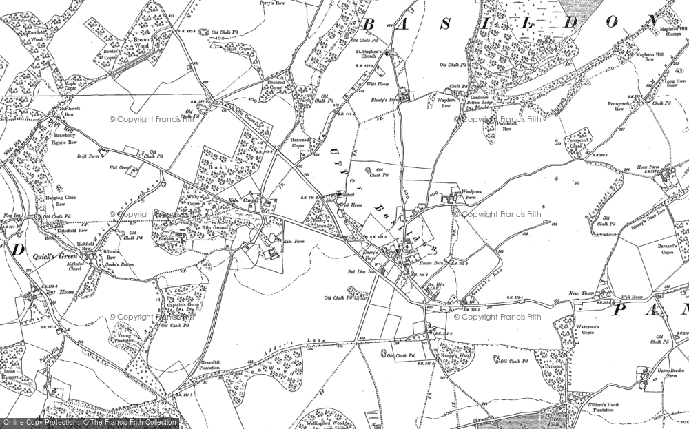 Old Map of Historic Map covering New Town in 1910