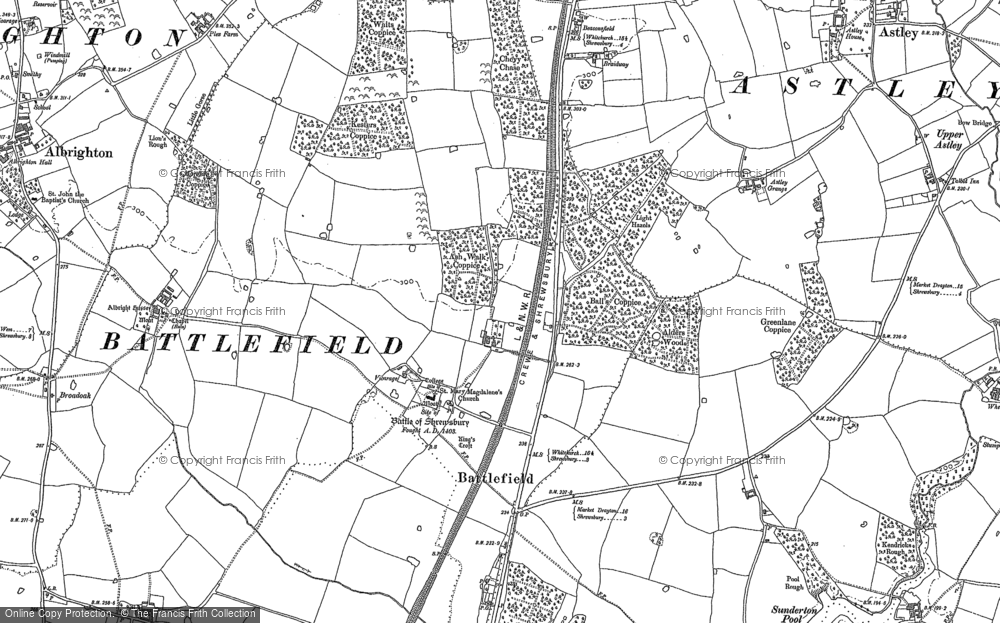 Old Map of Historic Map covering Braidway in 1881