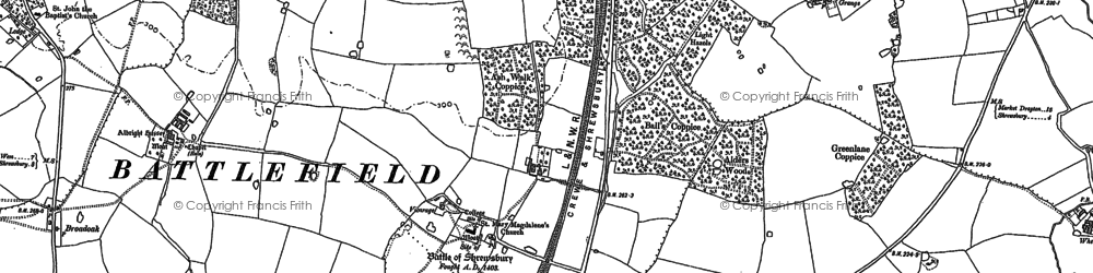Old map of Upper Battlefield in 1881