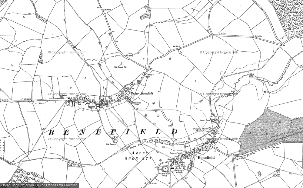 Old Map of Historic Map covering Yoke Hill in 1884