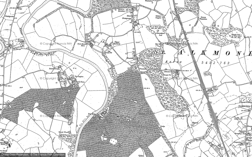 Old Map of Upper Berwick, 1881 in 1881