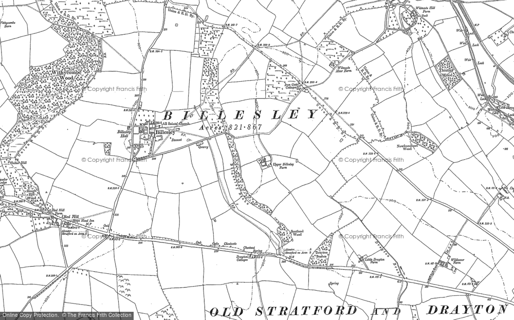 Old Map of Upper Billesley, 1885 - 1886 in 1885