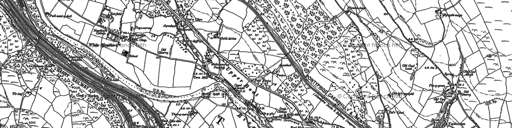 Old map of Upper Boat in 1898