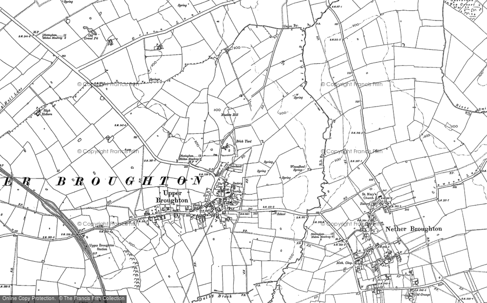 Old Map of Upper Broughton, 1883 - 1902 in 1883
