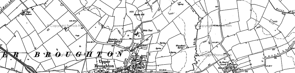 Old map of Upper Broughton in 1883