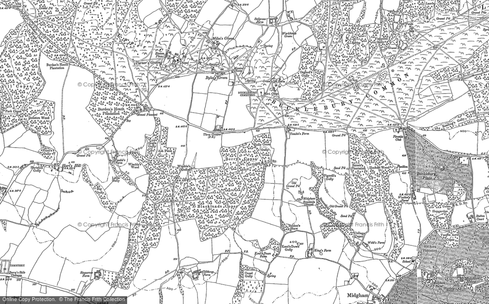 Old Map of Historic Map covering Hopgoods Green in 1898