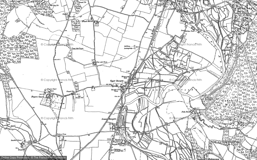 Old Map of Upper Burgate, 1895 - 1908 in 1895