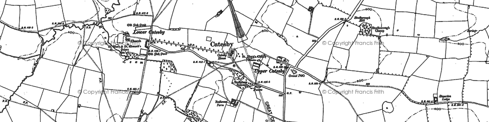 Old map of Upper Catesby in 1884