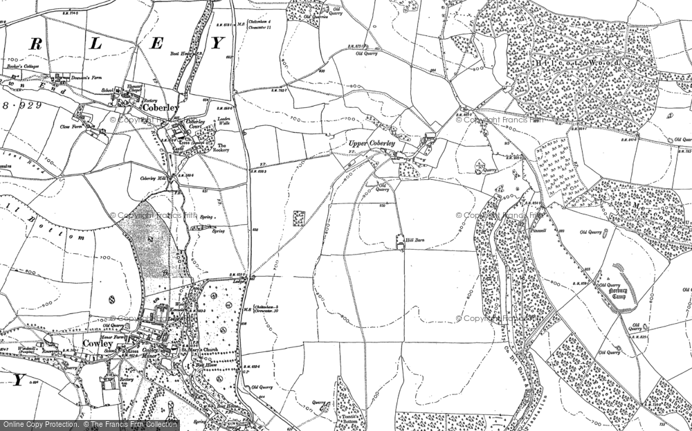 Old Map of Upper Coberley, 1883 in 1883