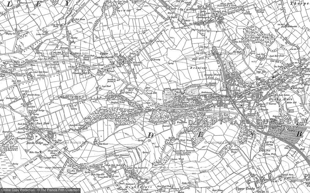 Old Map of Upper Cumberworth, 1891 - 1892 in 1891