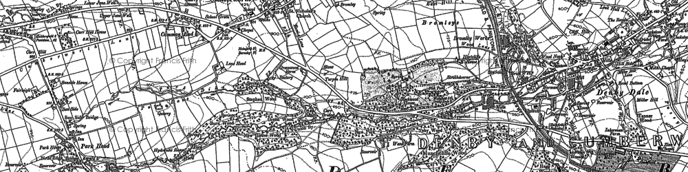 Old map of Upper Cumberworth in 1891