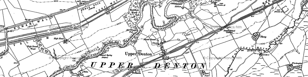 Old map of Upper Denton in 1899