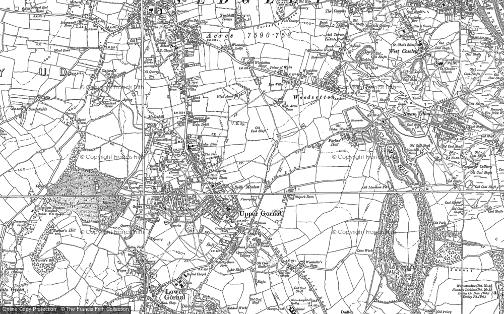 Old Map of Upper Gornal, 1881 - 1901 in 1881