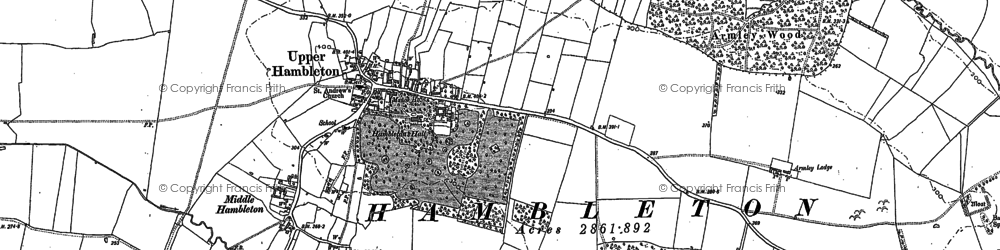 Old map of Upper Hambleton in 1884