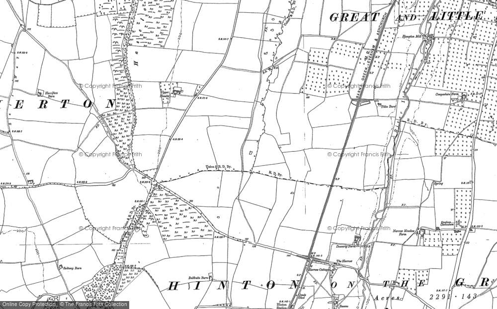 Old Map of Upper Haselor, 1884 - 1900 in 1884
