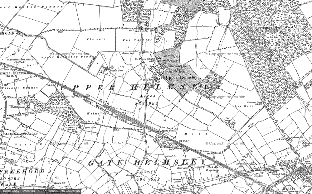 Old Map of Upper Helmsley, 1891 in 1891