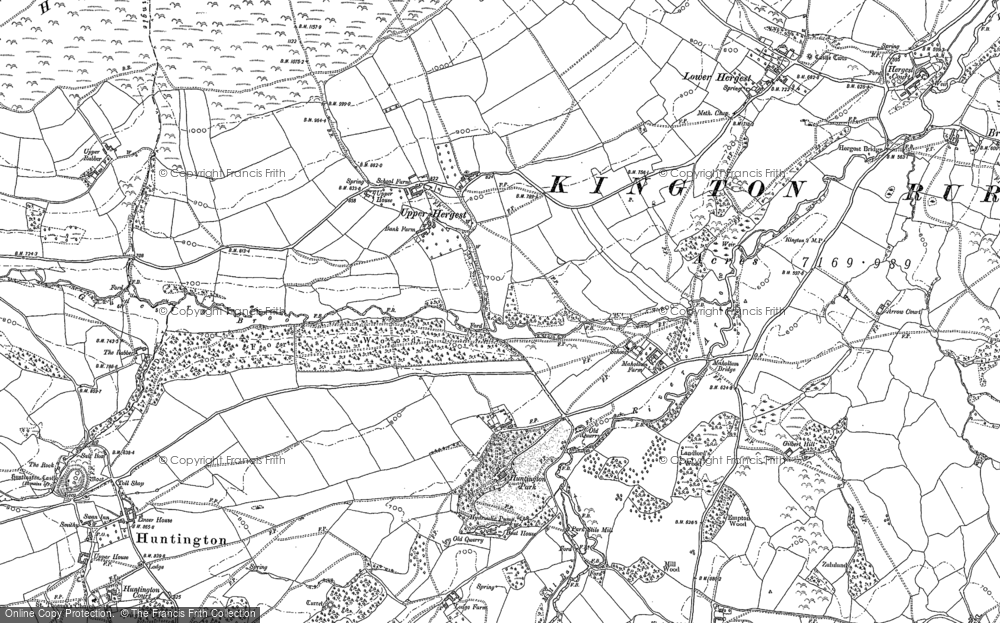 Old Map of Historic Map covering Gladestry Brook in 1902