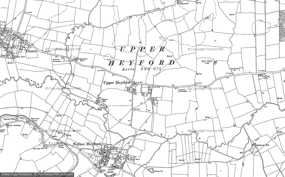 Old Map of Upper Heyford, 1884 in 1884