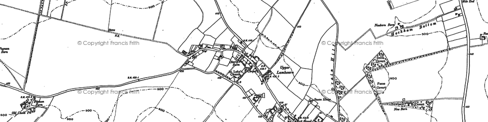 Old map of Upper Lambourn in 1910