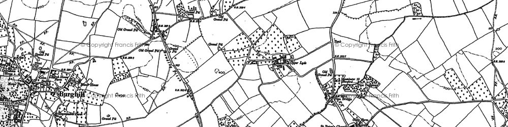 Old map of Burlton Court in 1886