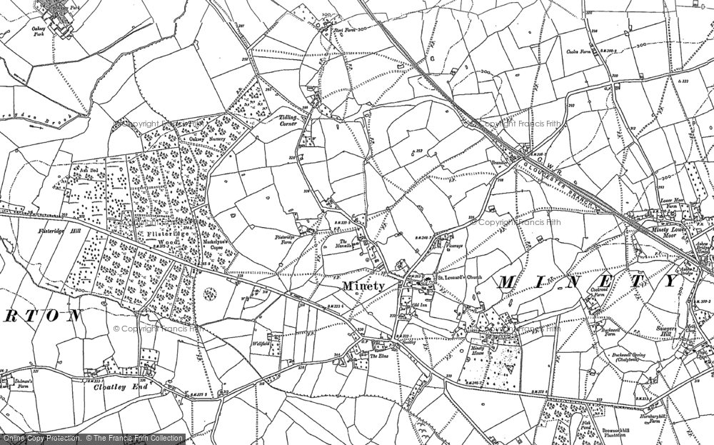Old Map of Historic Map covering Cloatley End in 1898