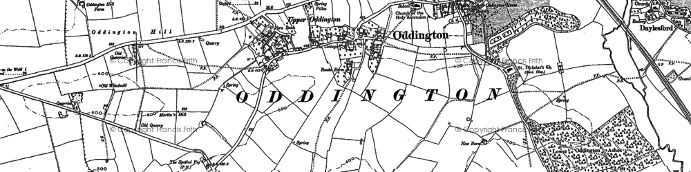 Old map of Lower Oddington in 1900
