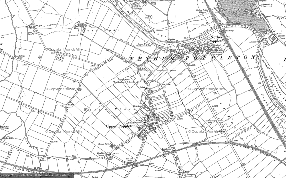 Old Map of Upper Poppleton, 1890 - 1892 in 1890