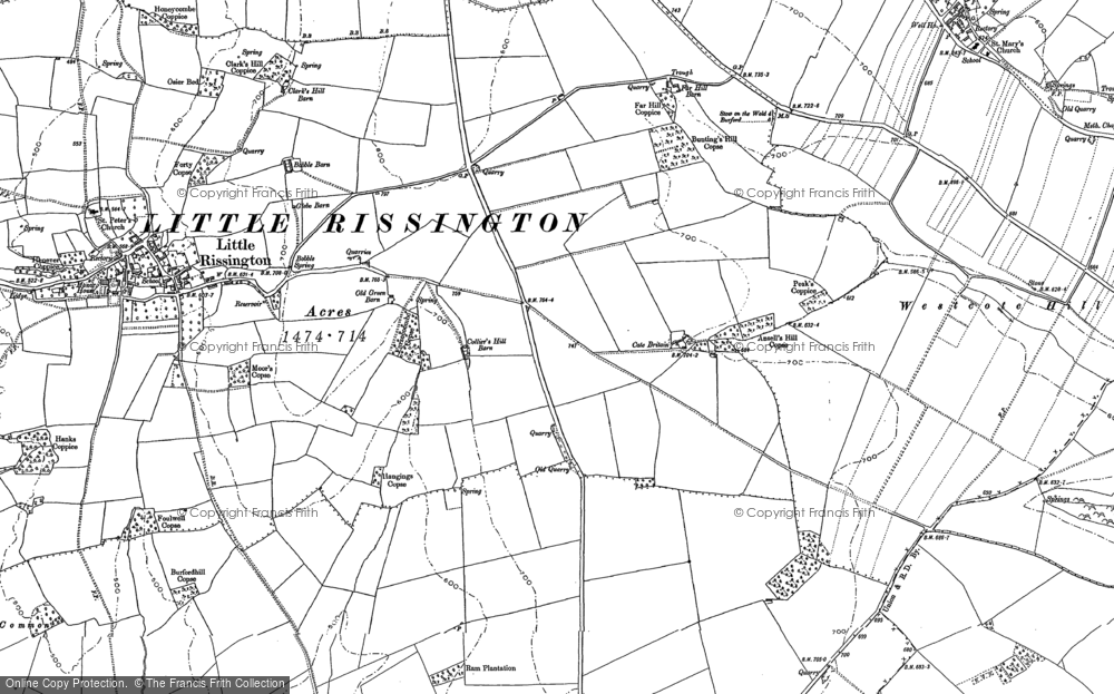 Old Map of Upper Rissington, 1900 - 1919 in 1900