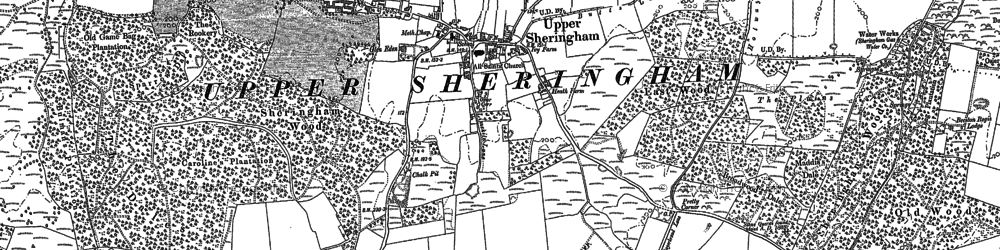 Old map of Upper Sheringham in 1904