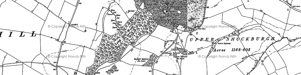 Old map of Upper Shuckburgh in 1884