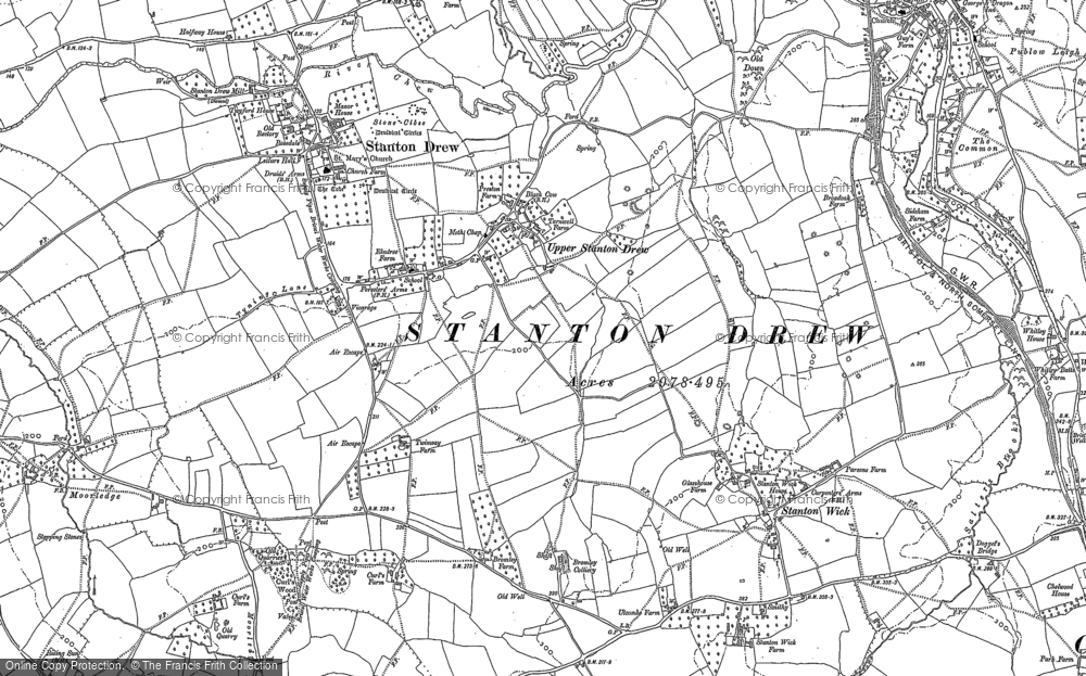 Old Map of Upper Stanton Drew, 1882 - 1883 in 1882