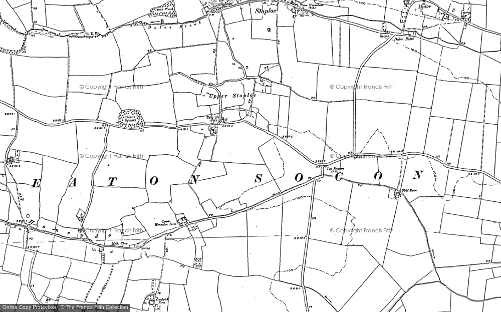 Old Map of Historic Map covering Duloe Brook in 1900