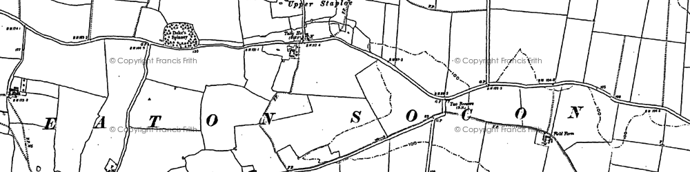 Old map of Upper Staploe in 1900
