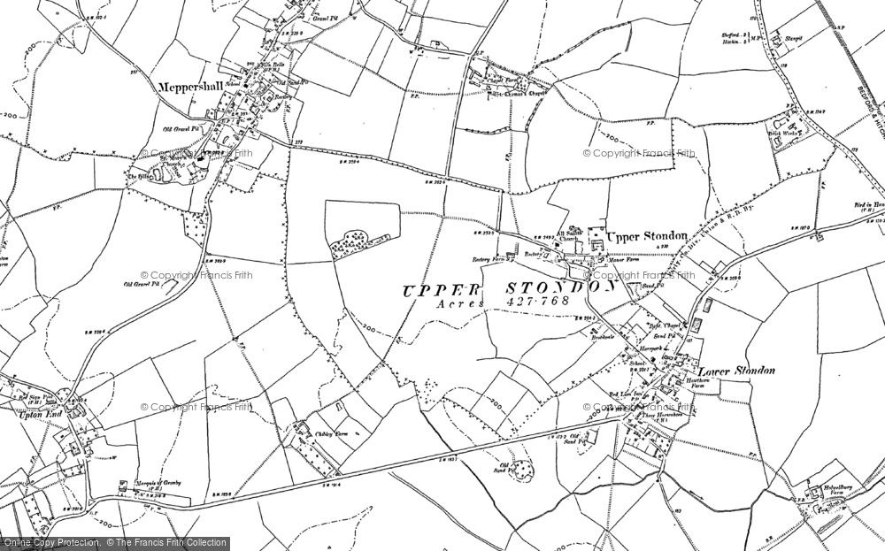Old Map of Upper Stondon, 1899 - 1900 in 1899