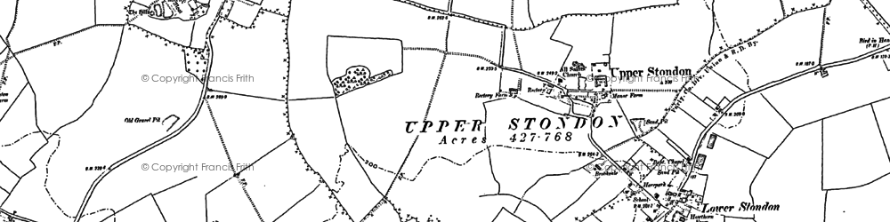 Old map of Upper Stondon in 1899